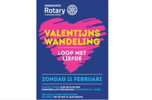 Aankondiging poster Valentijnswandeling "loop met liefde" 11 februari 2024