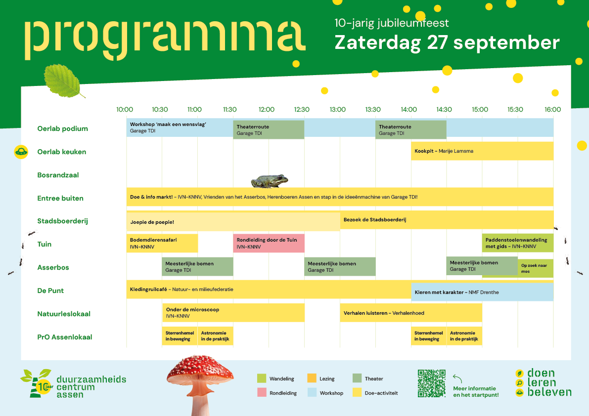 Blokkenschema 10-jarig jubileum zaterdag 27 september