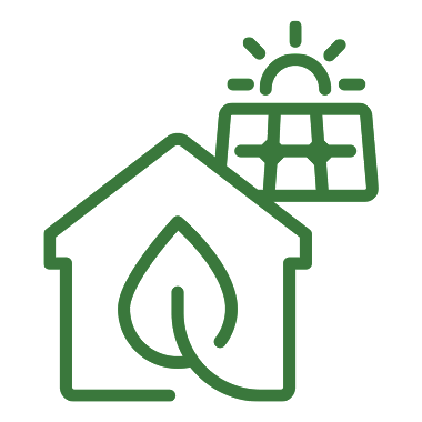 Icoon je huis - met een huis en zonnepanelen